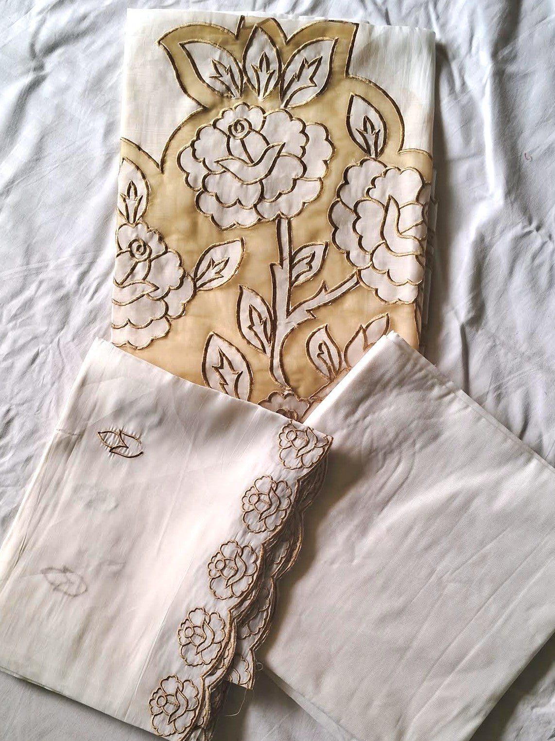 LEMON & WHITE MUL CHANDERI SUIT