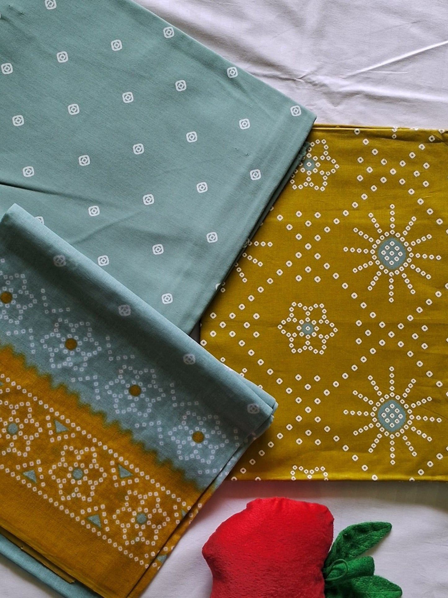 NAZAARA MUSTARD SAGE PURE COTTON SUIT
