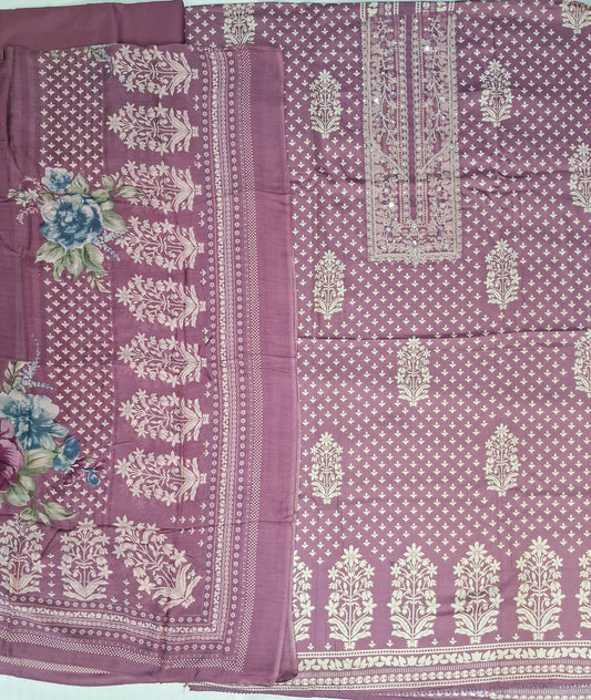 DUSTY MAUVE FLORAL MUSLIN SUIT