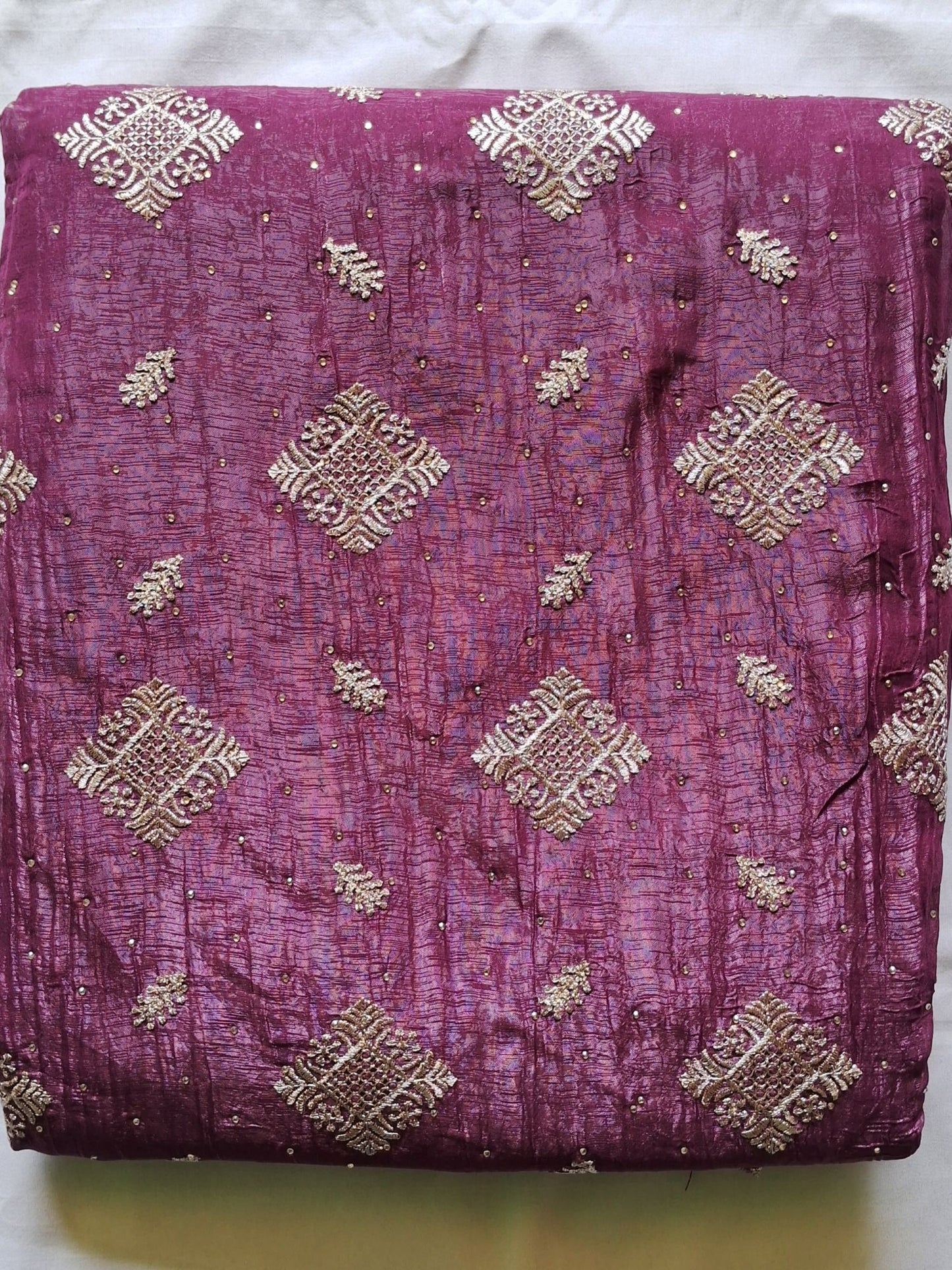 MULBERRY WINE ORGANZA FESTIVE SUIT