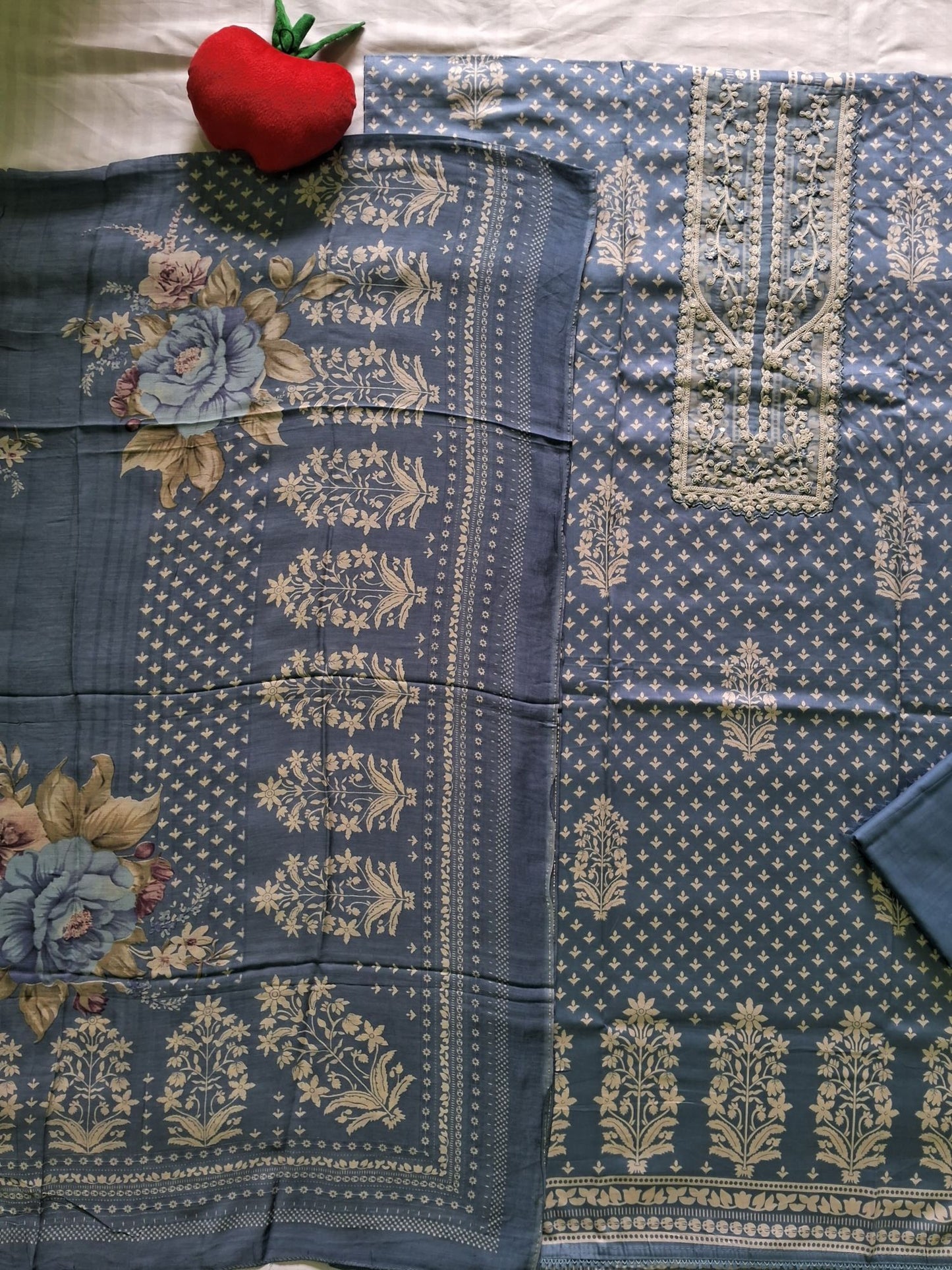 TEAL BLUE MUSLIN SUIT