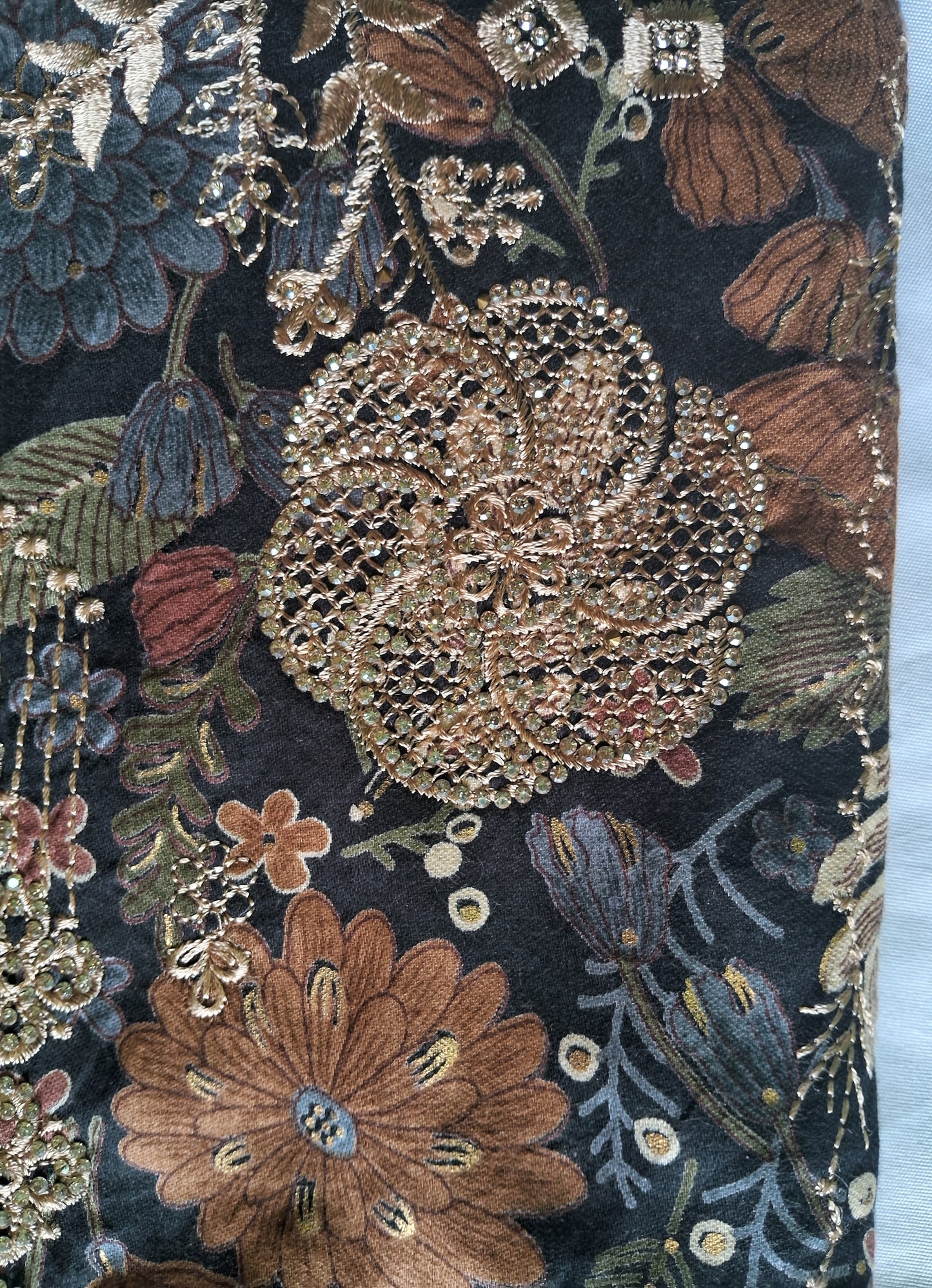 TURKISH BLACK MIDNIGHT BLOSSOM COTTON SUIT