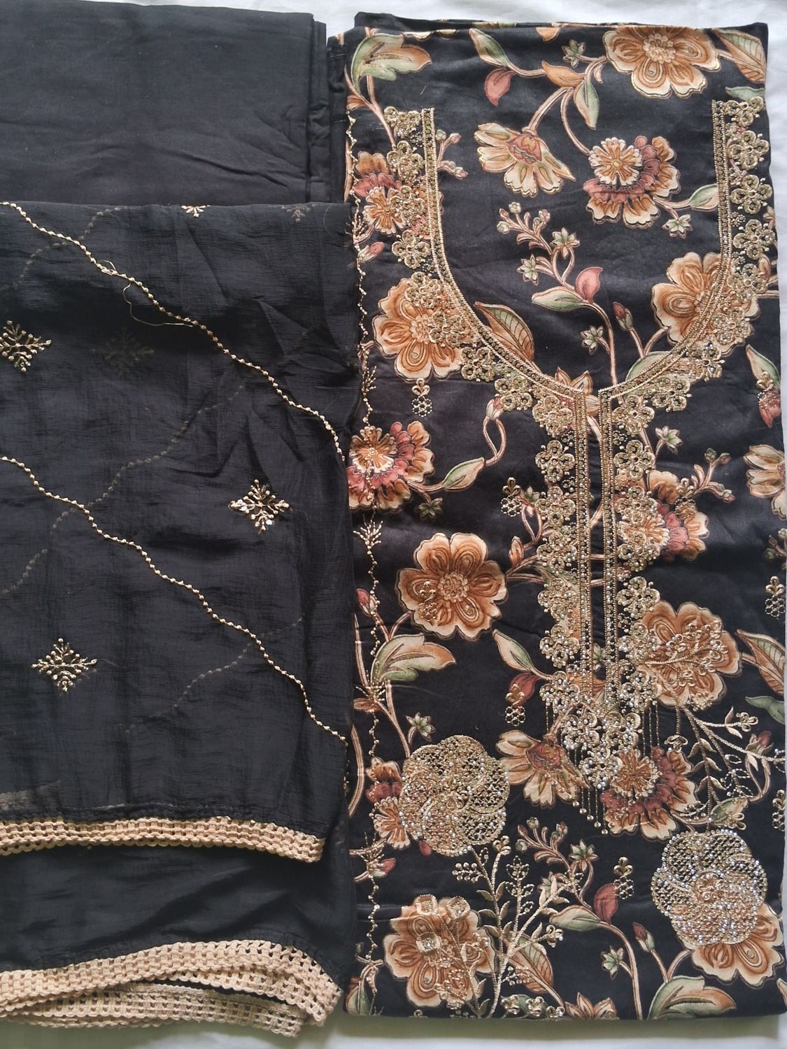 TURKISH BLACK DAHLIA BLOOM COTTON SUIT