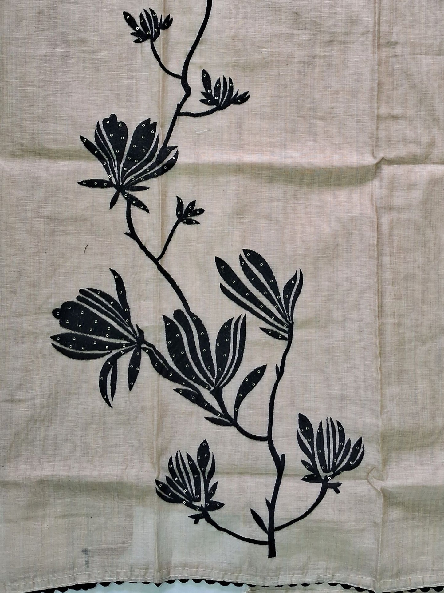 BEIGE BLACK JAMDHANI SUIT