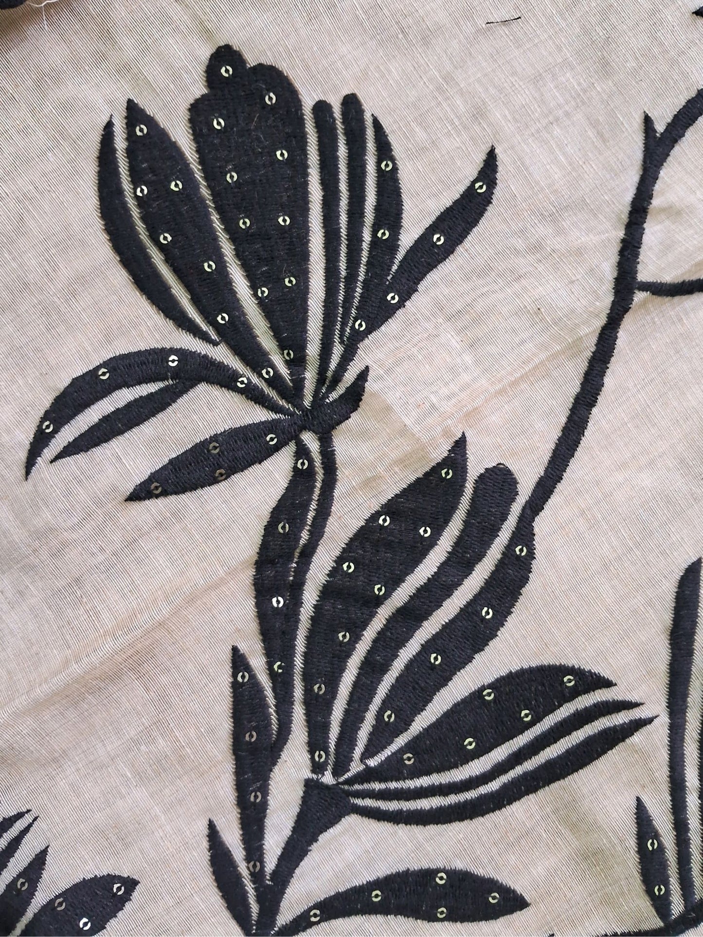 BEIGE BLACK JAMDHANI SUIT