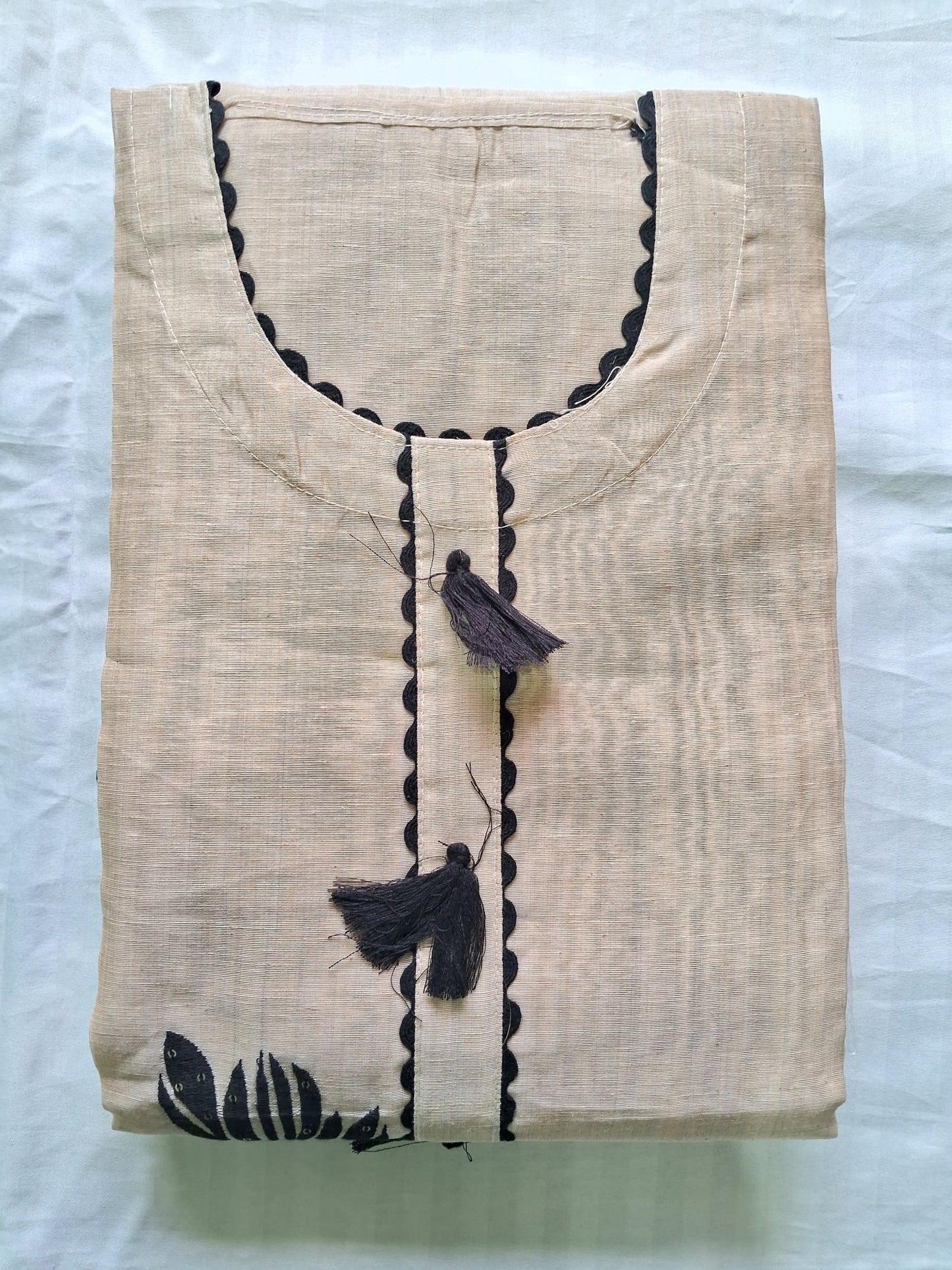 BEIGE BLACK JAMDHANI SUIT
