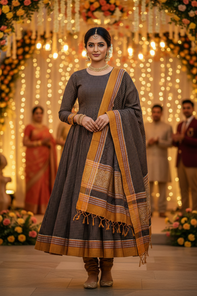 BLACK NARAYANPET HANDLOOM COTTON SUIT