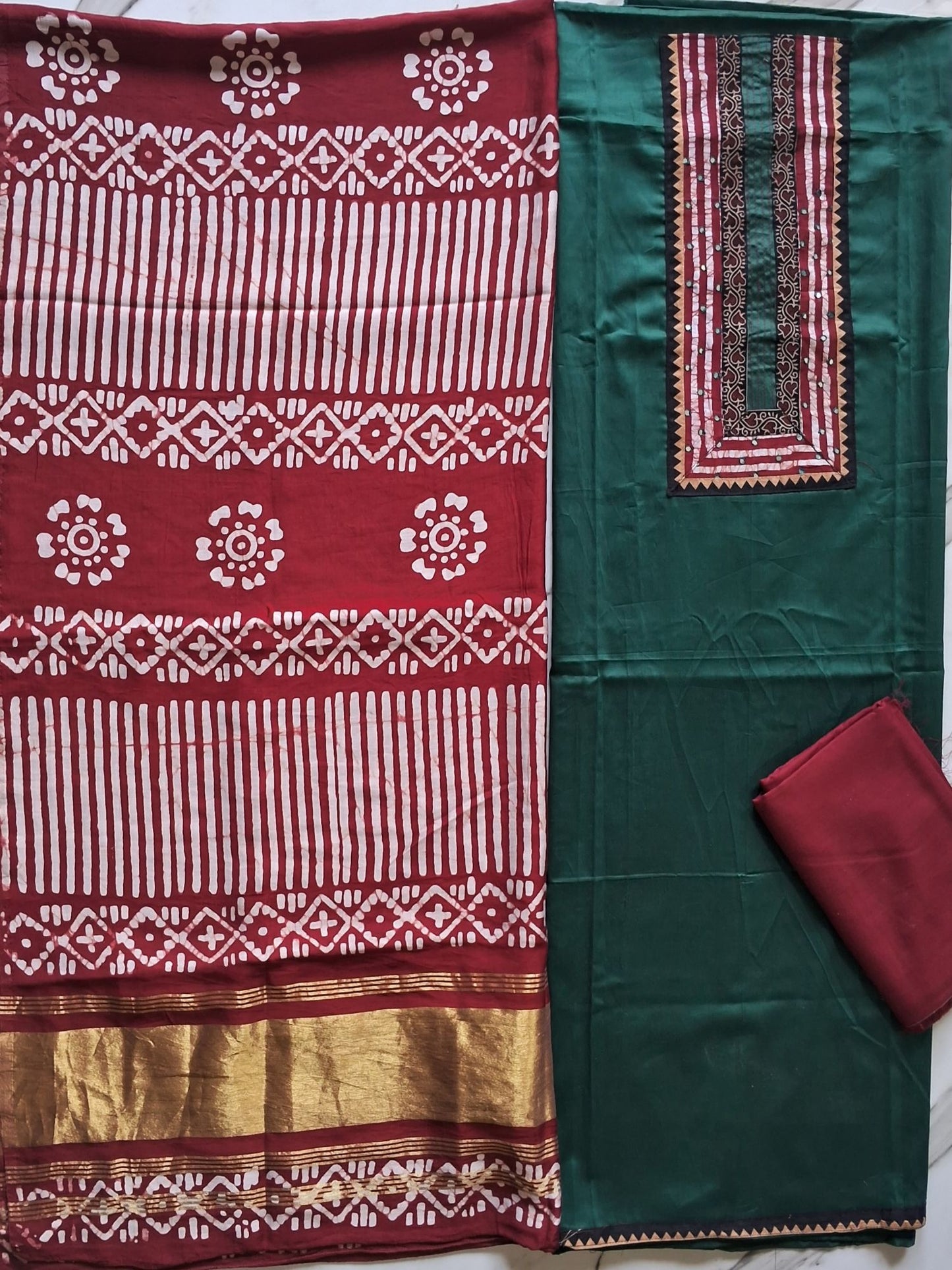 BOTTLE GREEN JAAM COTTON SUIT
