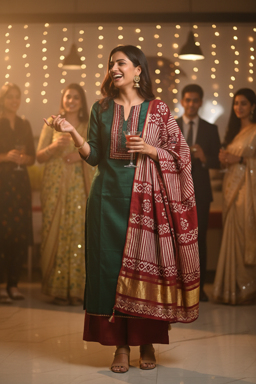 BOTTLE GREEN JAAM COTTON SUIT
