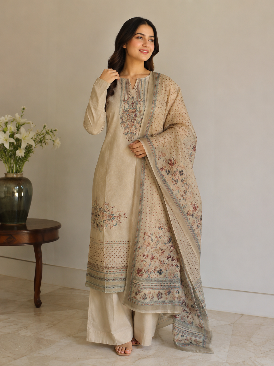 IVORY MUSLIN KATLI WORK SUIT