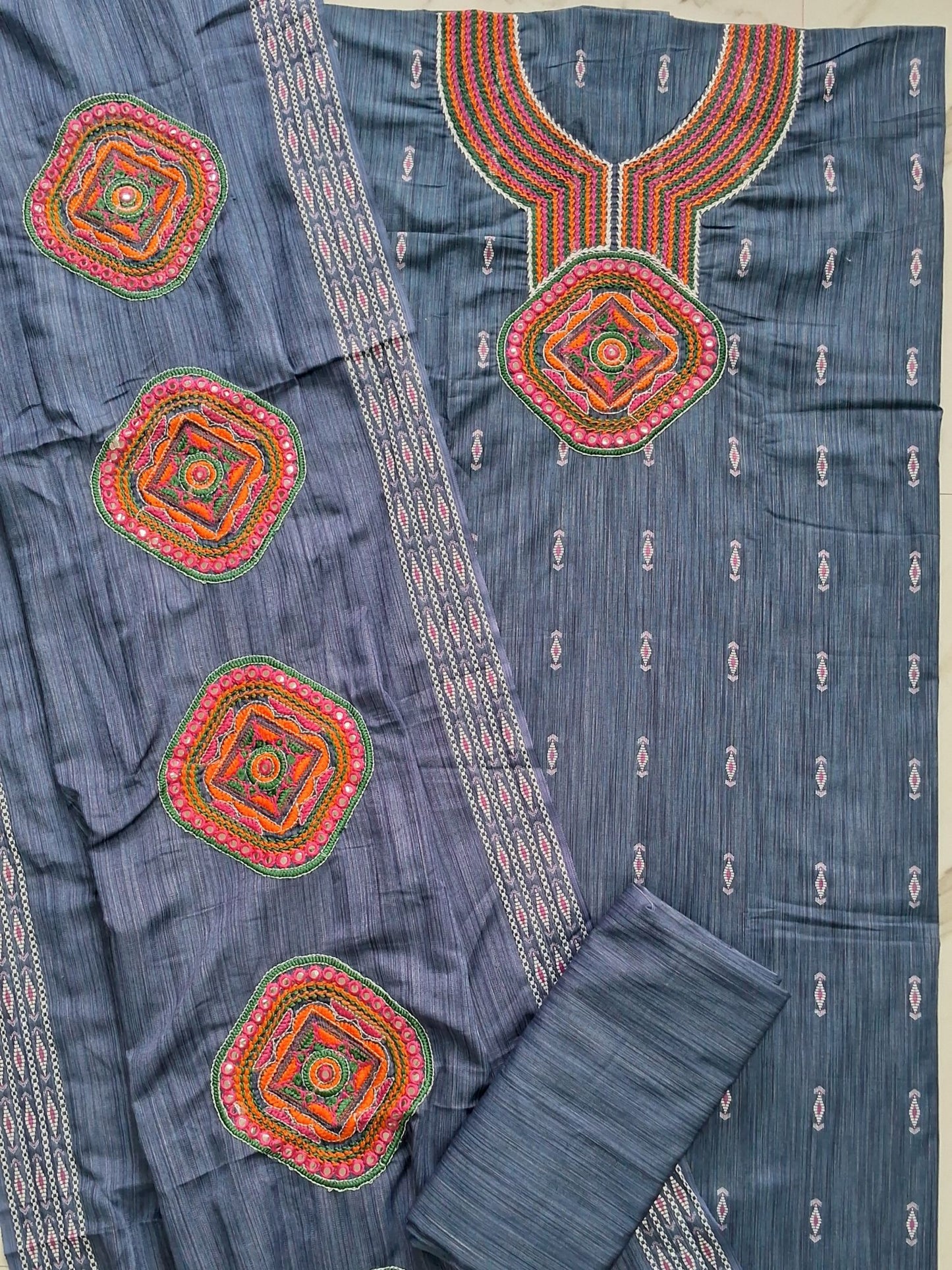 DENIM BLUE MEERUT COTTON SUIT