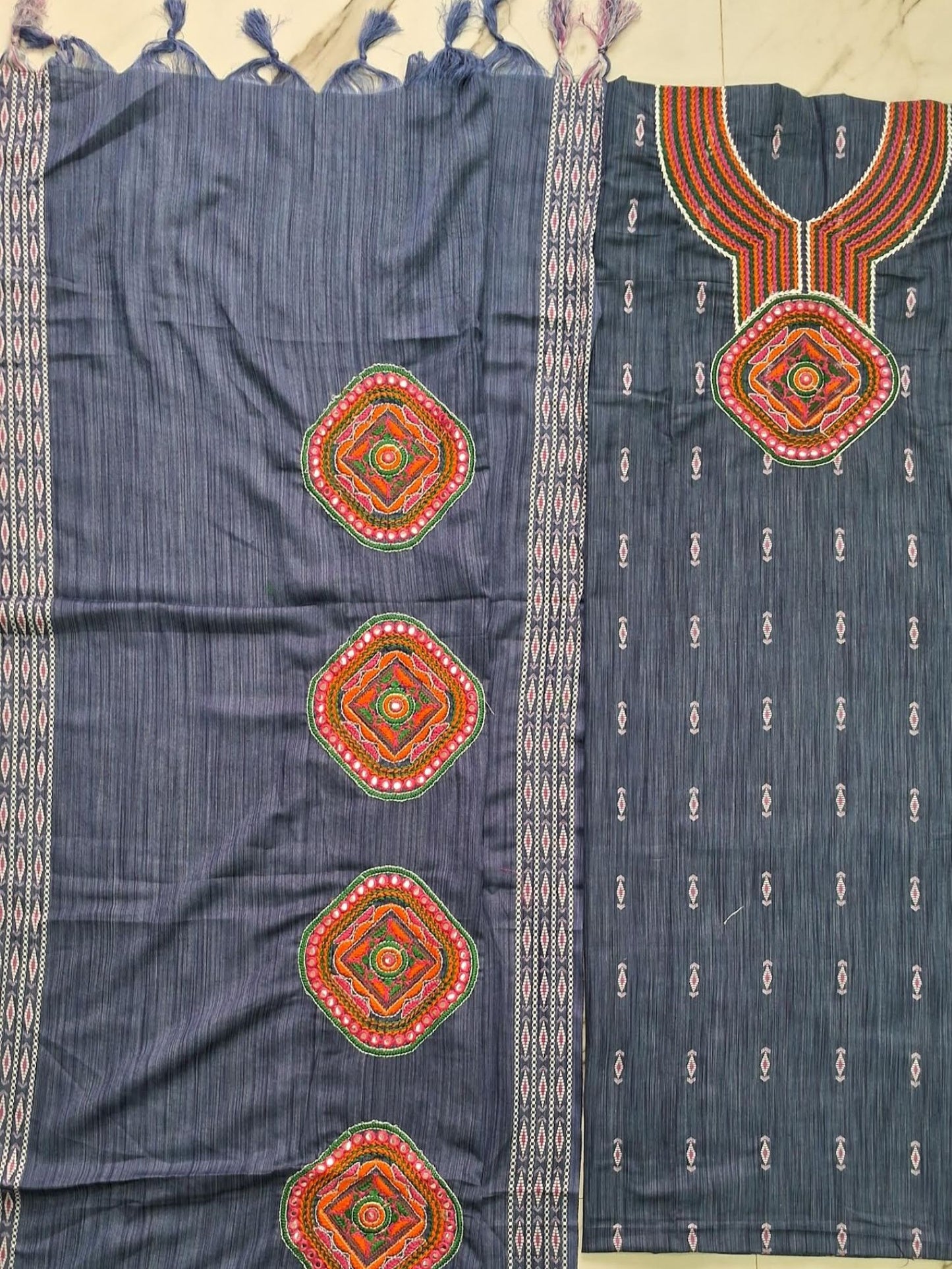 DENIM BLUE MEERUT COTTON SUIT