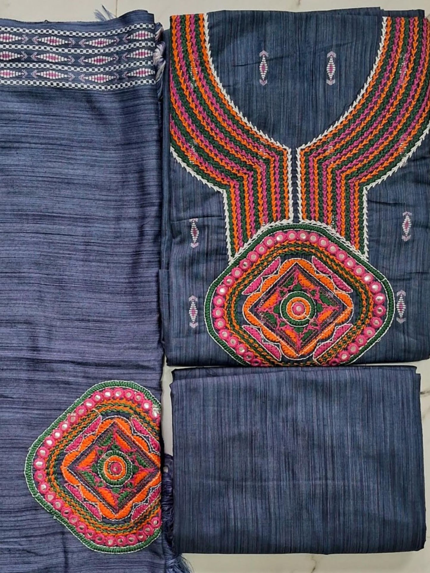DENIM BLUE MEERUT COTTON SUIT