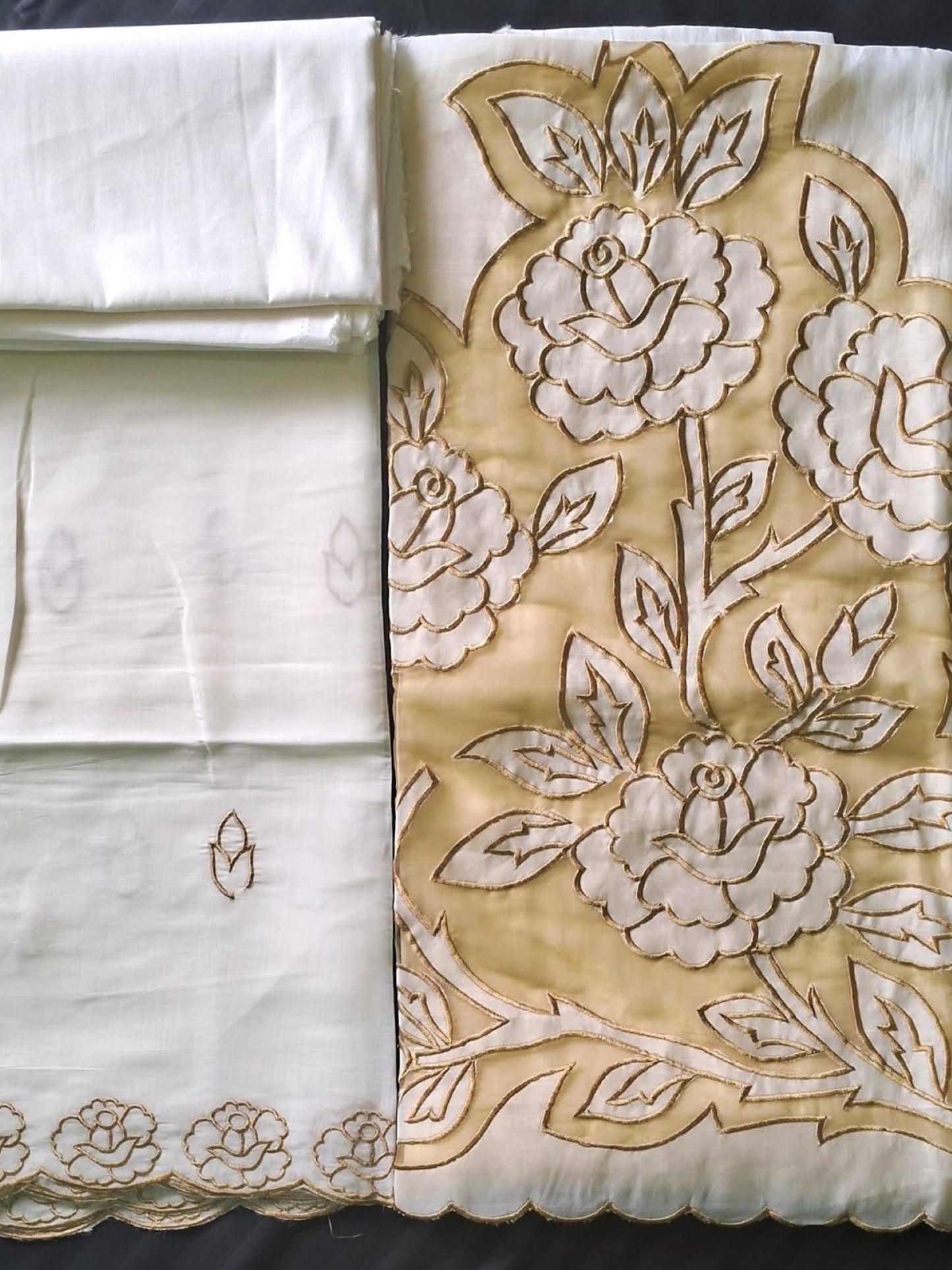 LEMON & WHITE MUL CHANDERI SUIT