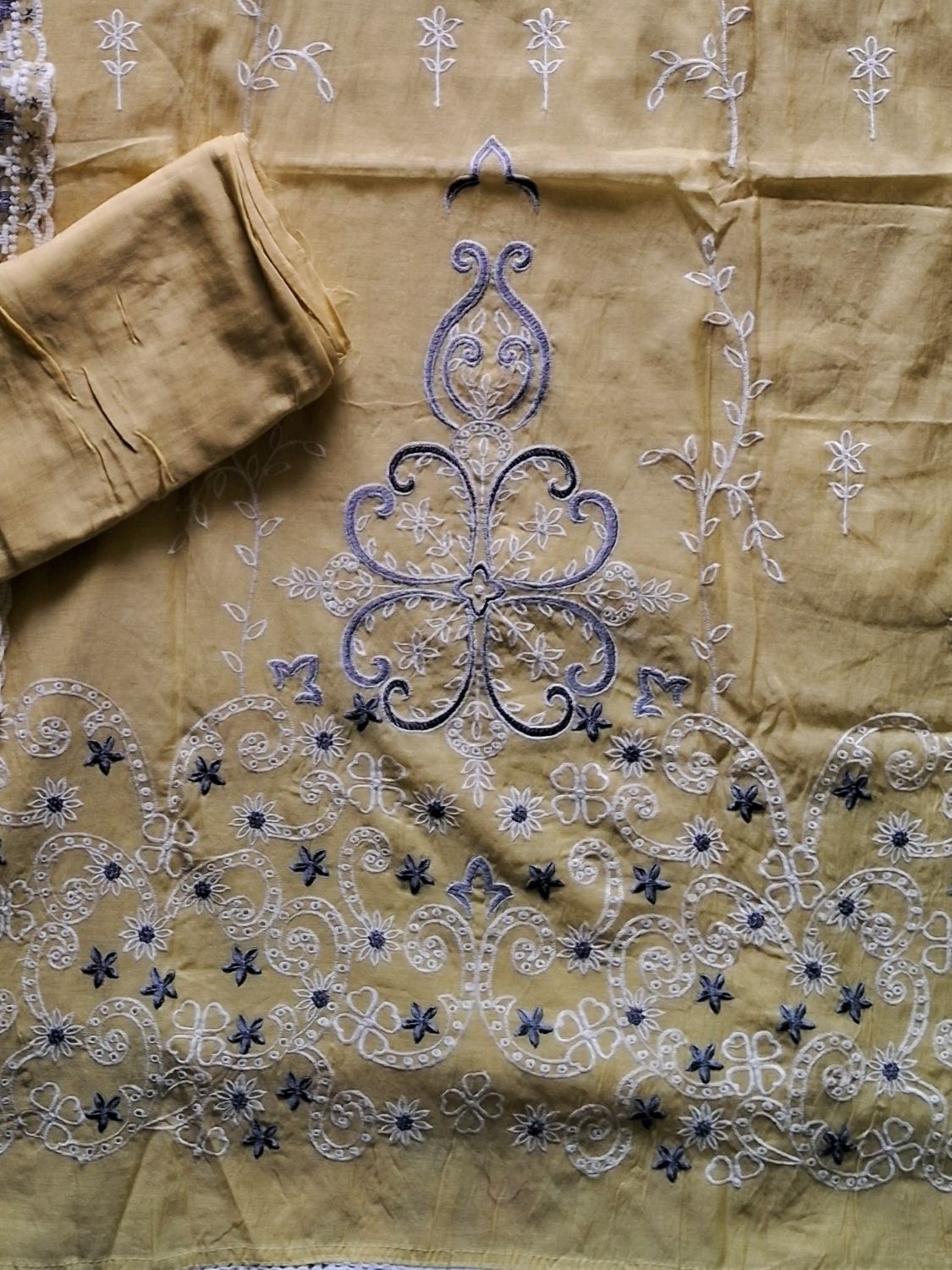 LEMON YELLOW PREMIUM MUL CHANDERI SUIT