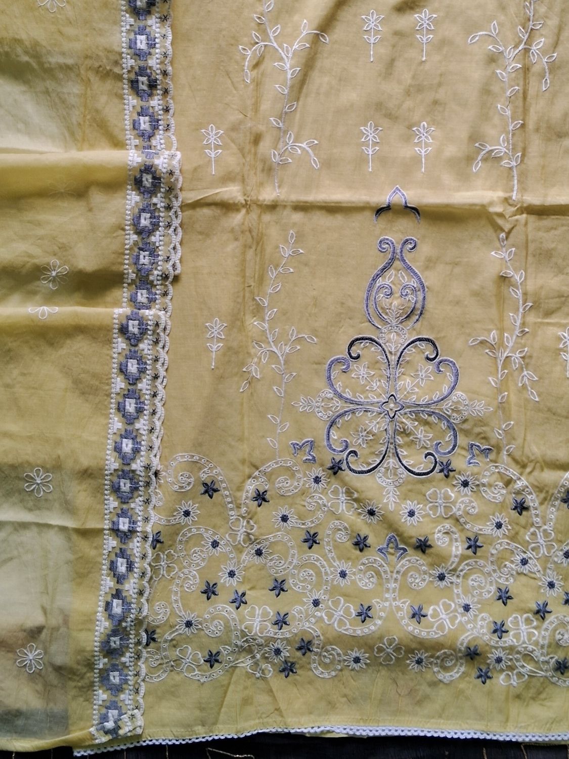 LEMON YELLOW PREMIUM MUL CHANDERI SUIT