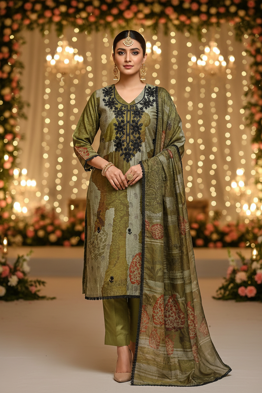 MEHENDI GREEN FINE MODAL SUIT