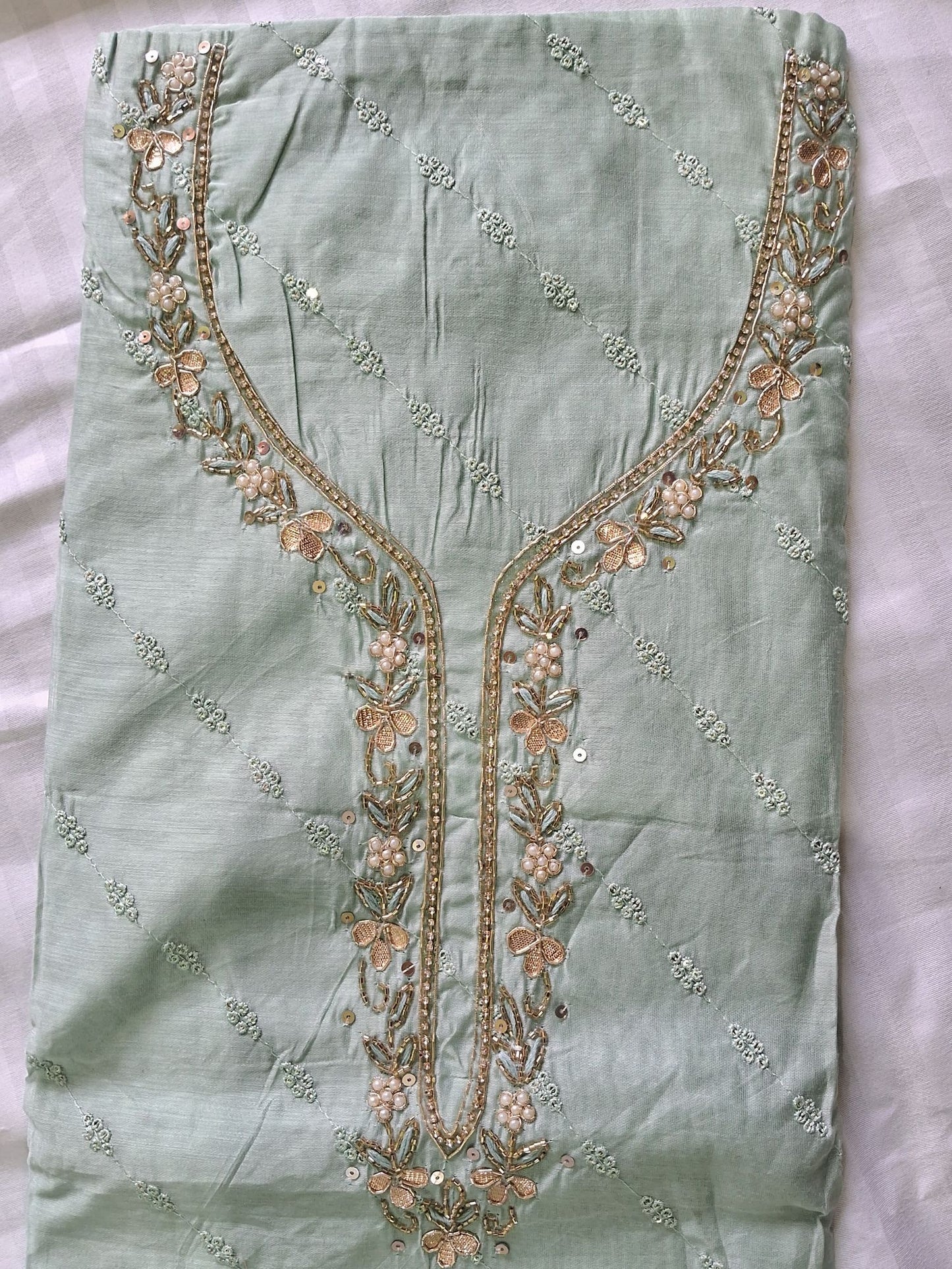 MINT GREEN EMBROIDERED SUIT