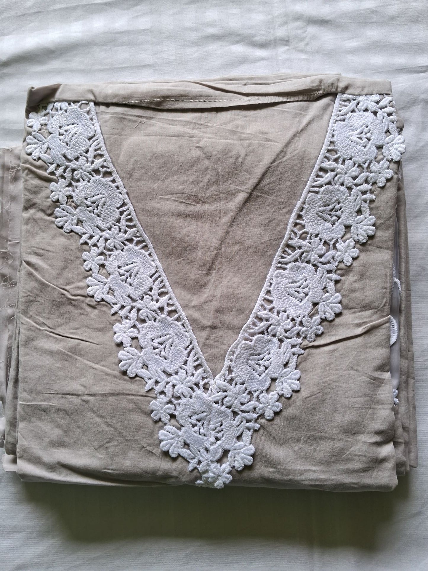 SAHAR MUTED GREY LACE WORK SUIT
