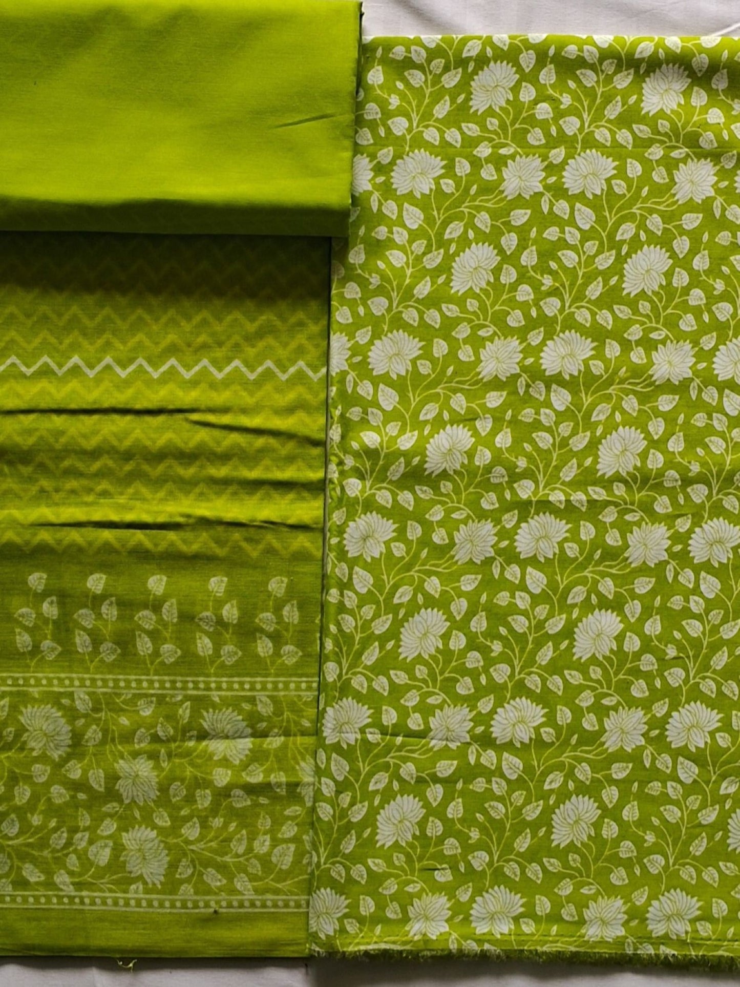 NAZAARA GREEN FLORAL PURE COTTON SUIT
