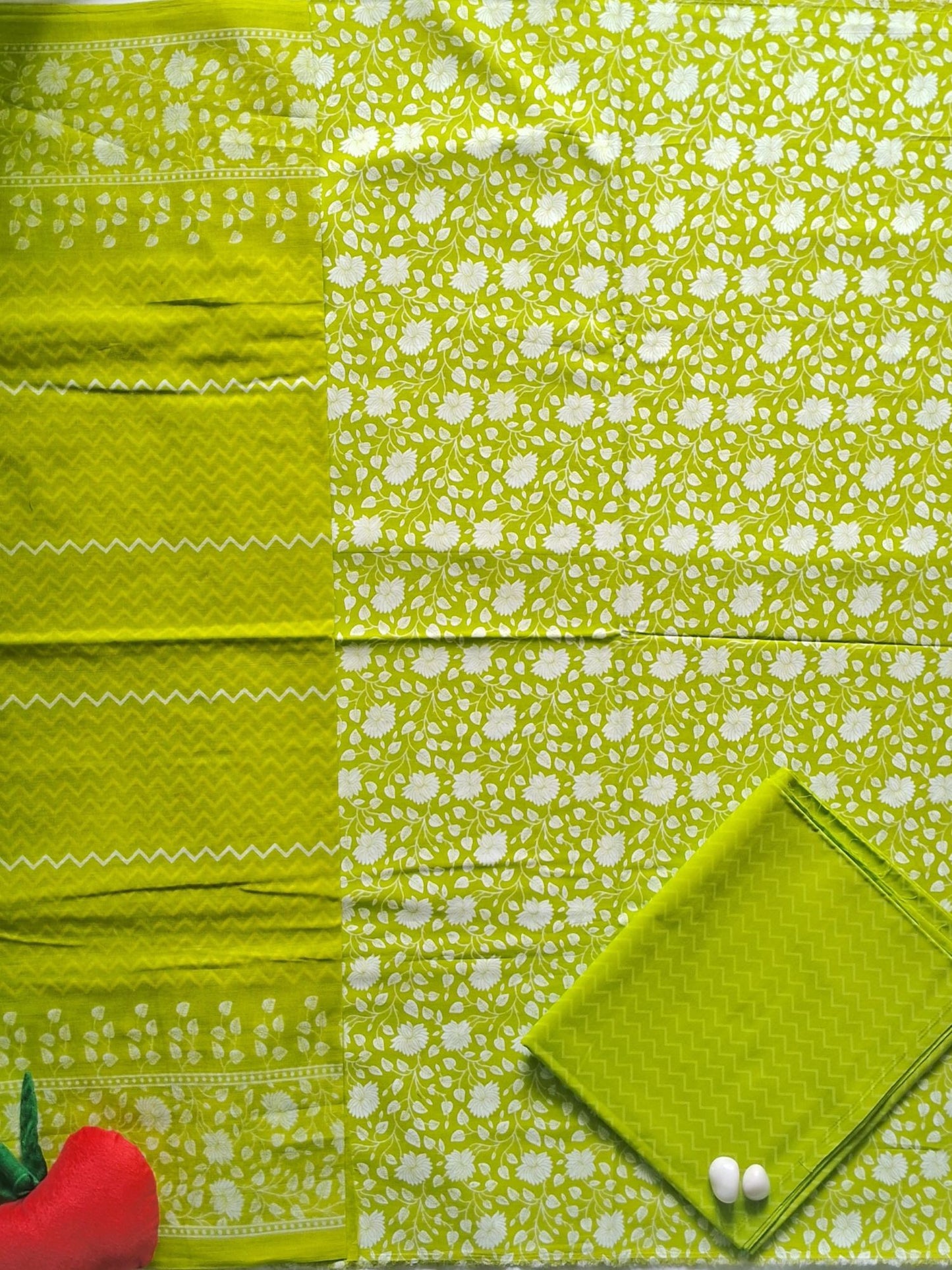 NAZAARA GREEN FLORAL PURE COTTON SUIT