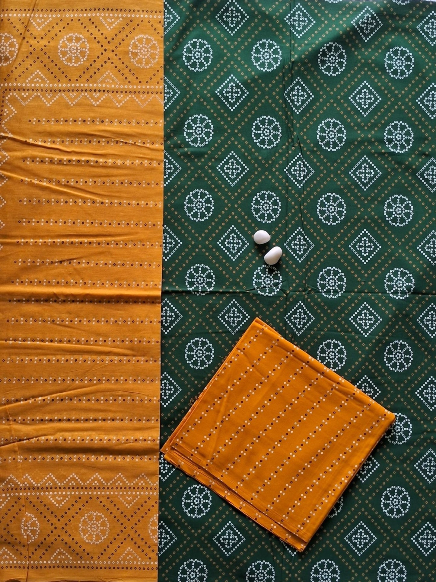 NAZAARA MUSTARD GREEN  PURE COTTON SUIT