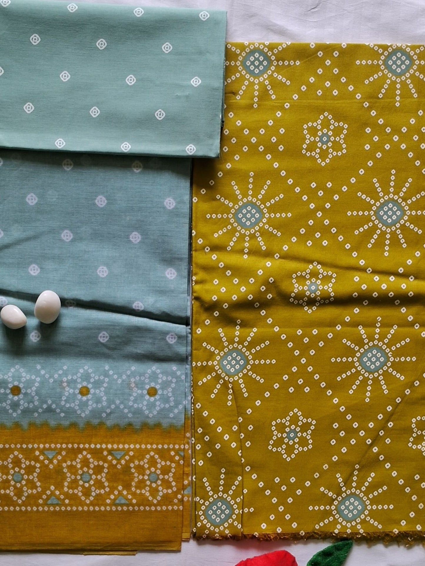 NAZAARA MUSTARD SAGE PURE COTTON SUIT