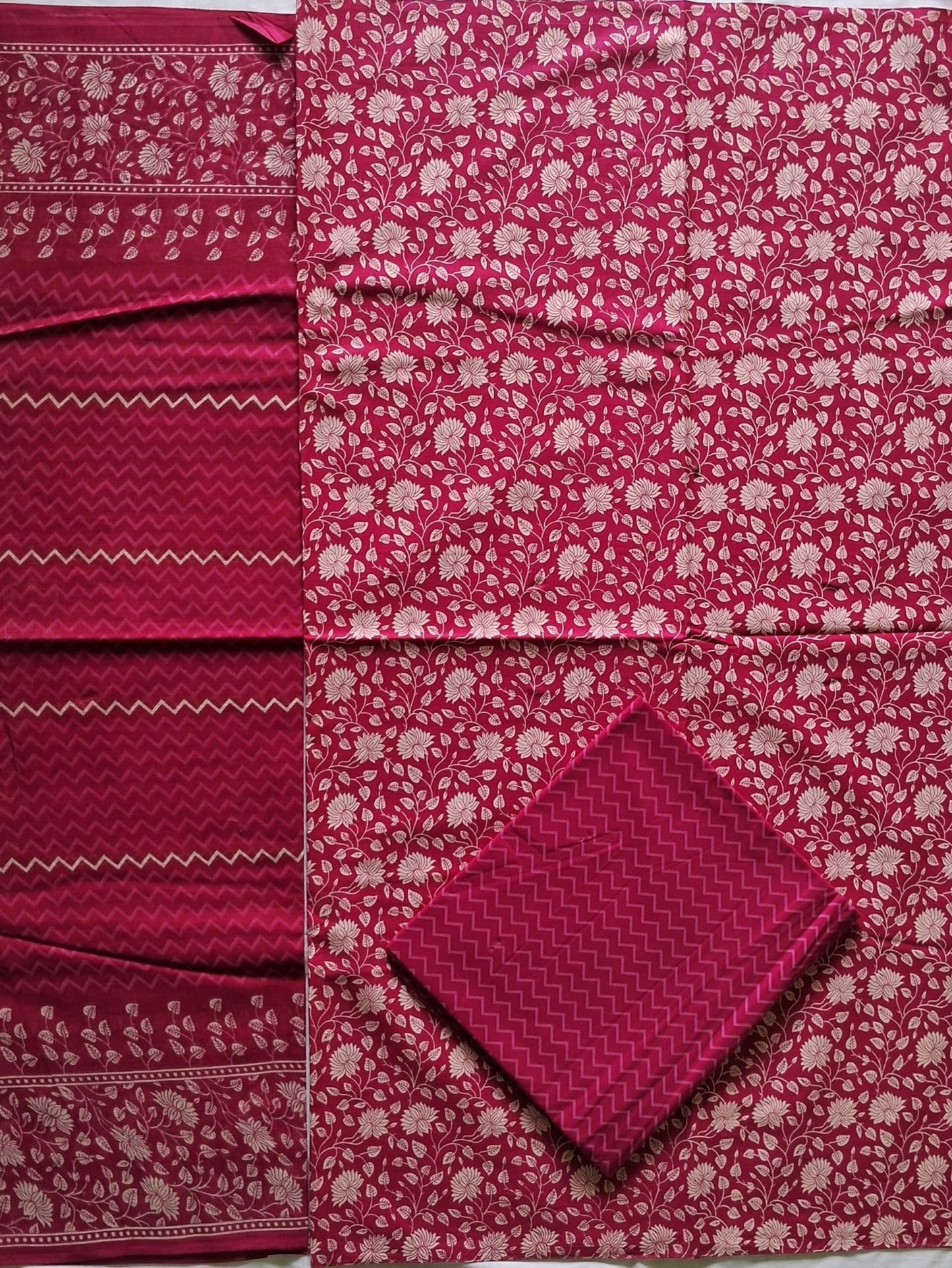 NAZAARA PINK FLORAL PURE COTTON SUIT