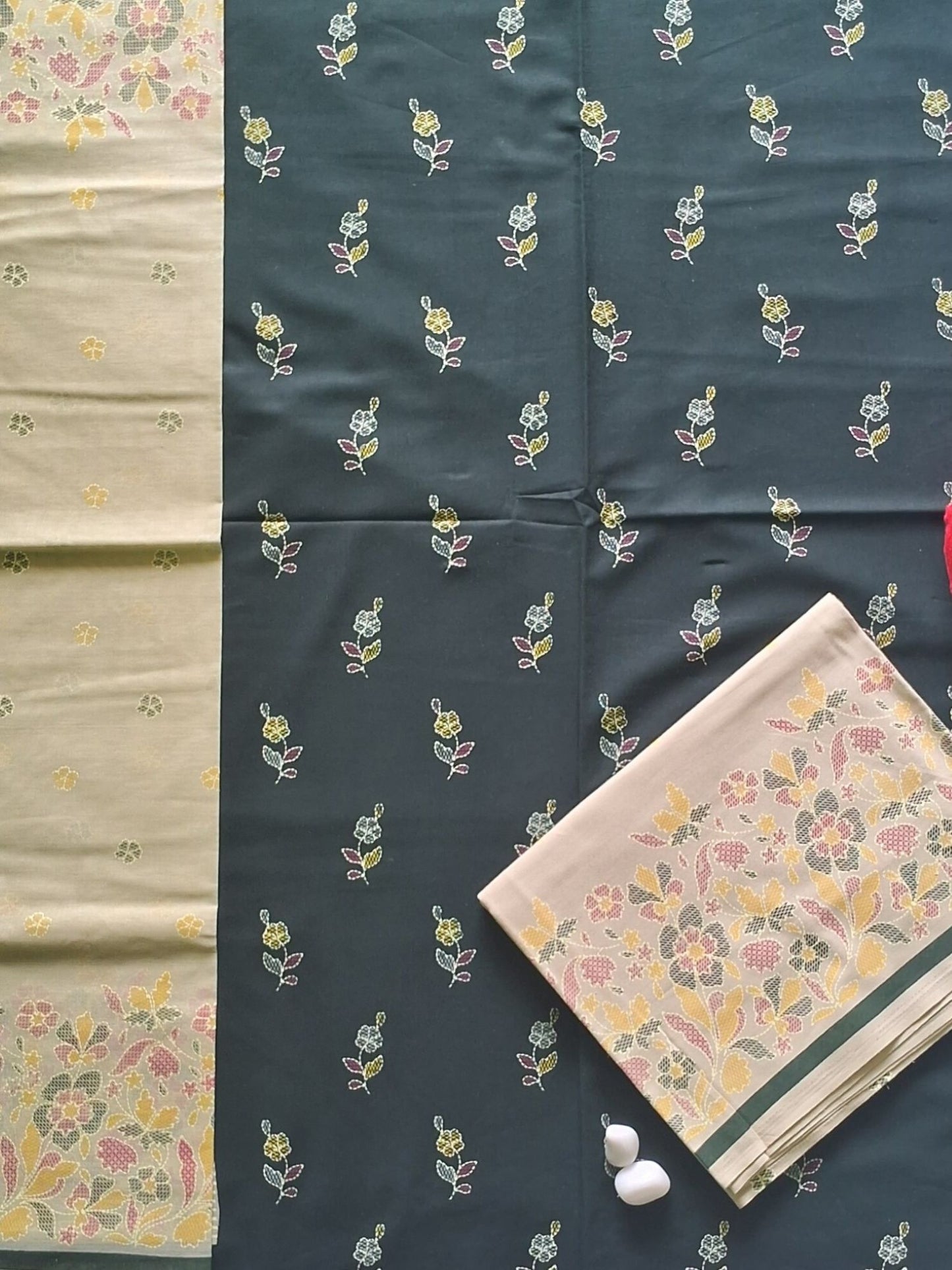 NAZAARA MOSS GREEN PURE COTTON SUIT