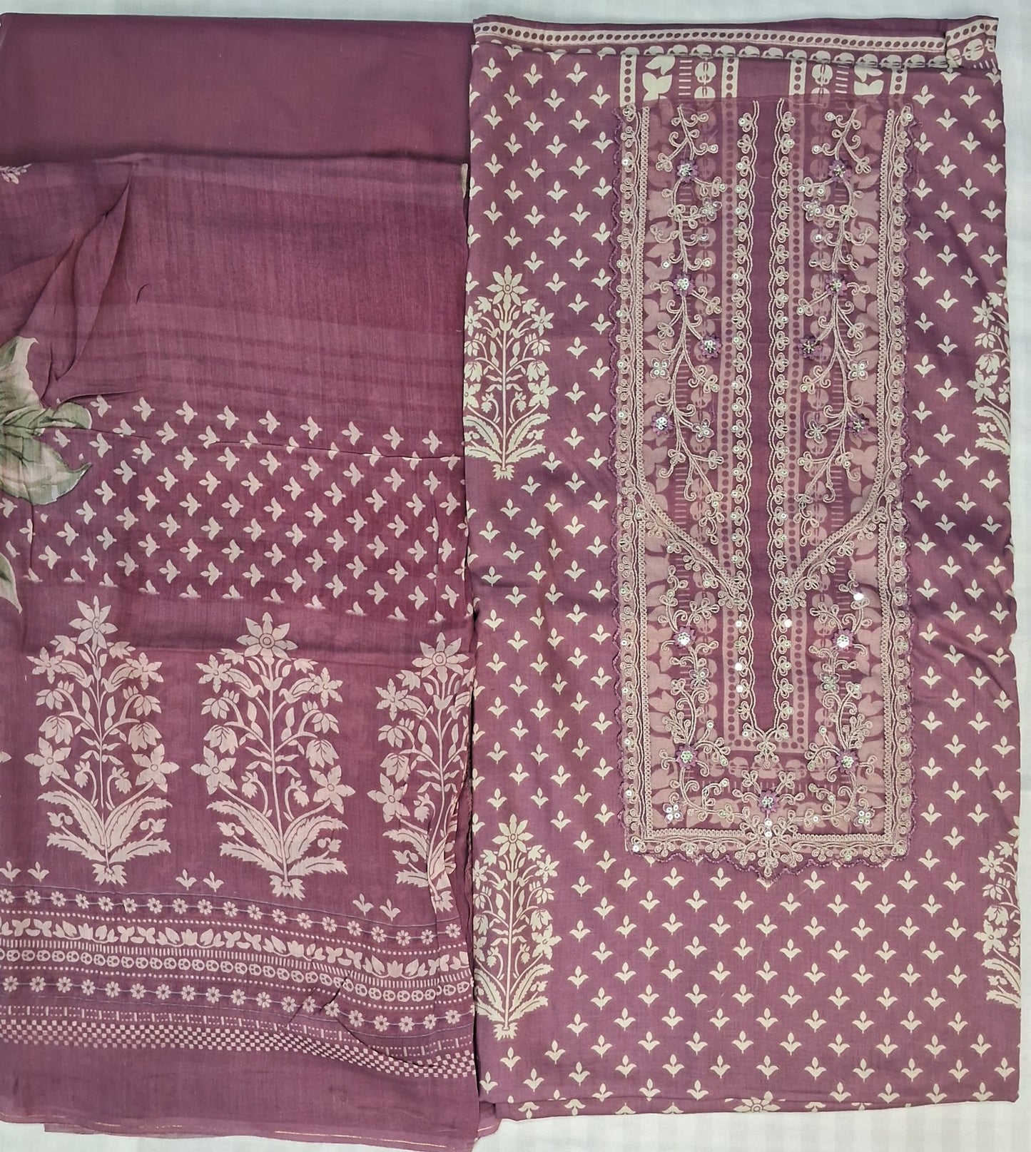 DUSTY MAUVE FLORAL MUSLIN SUIT
