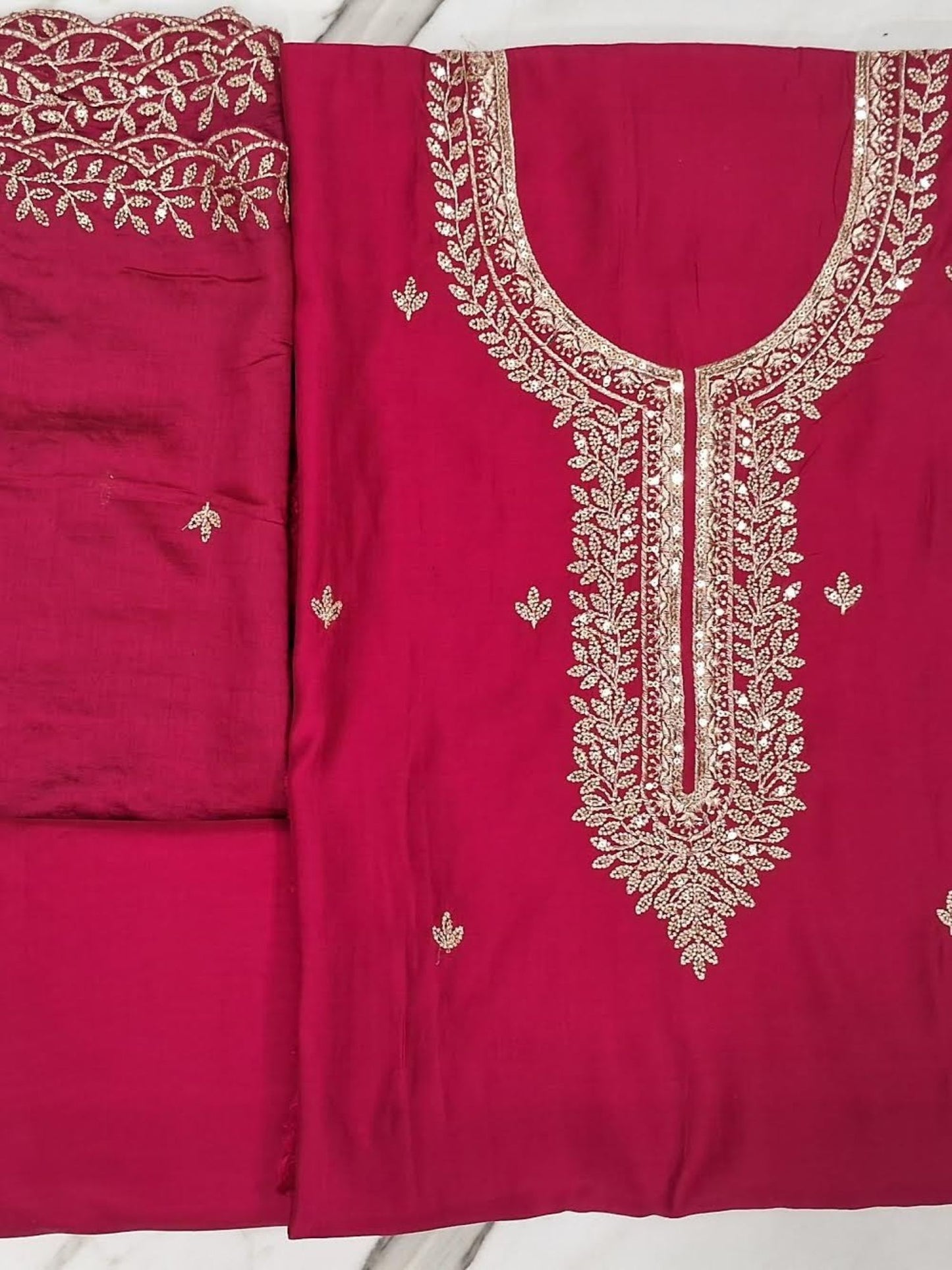 RANI PINK CHANDERI ZARI SUIT