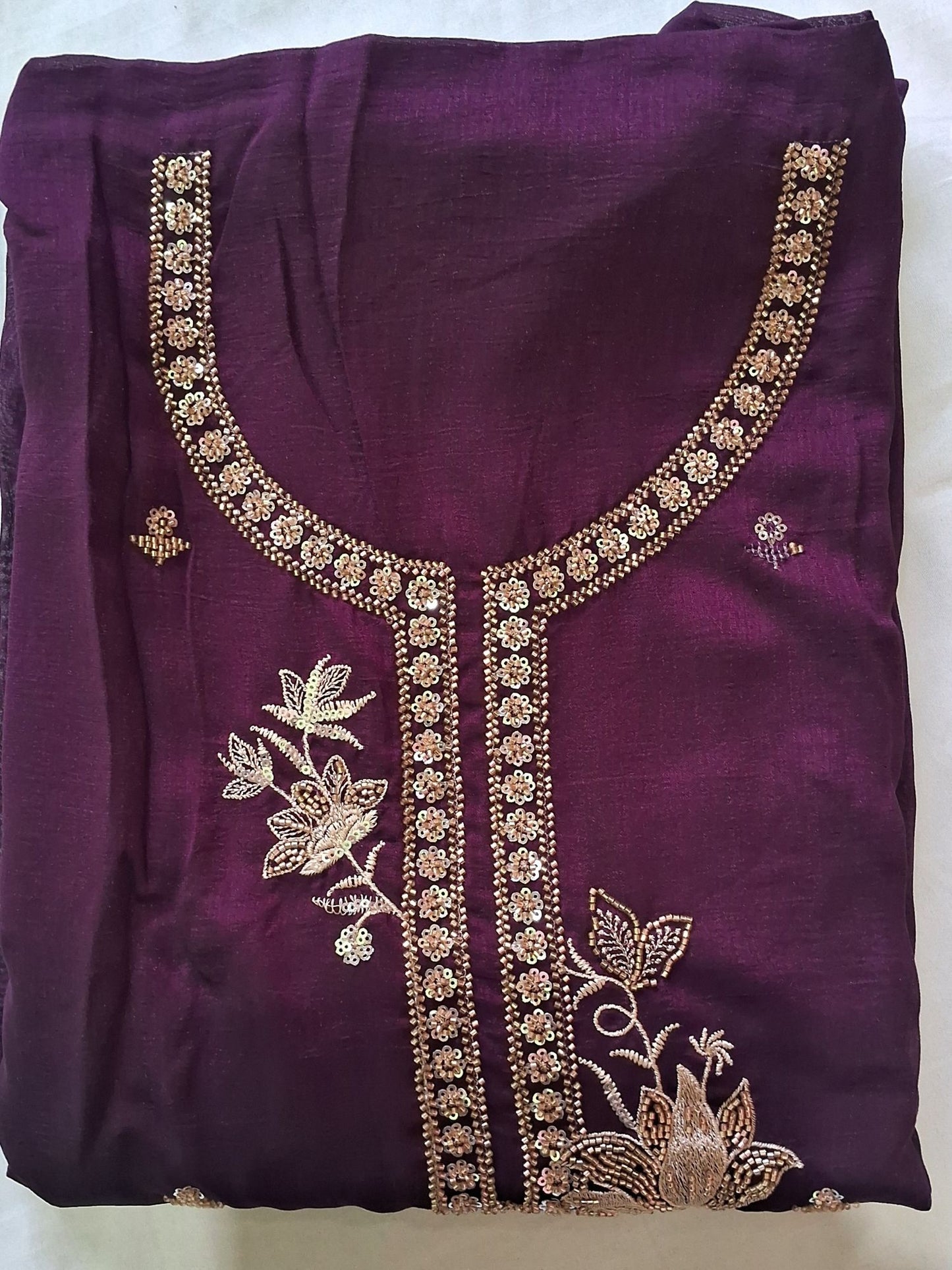 PLUM EMBROIDERED SUIT