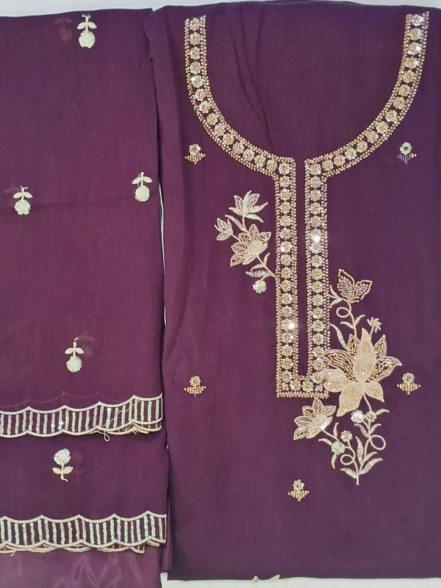 PLUM EMBROIDERED SUIT