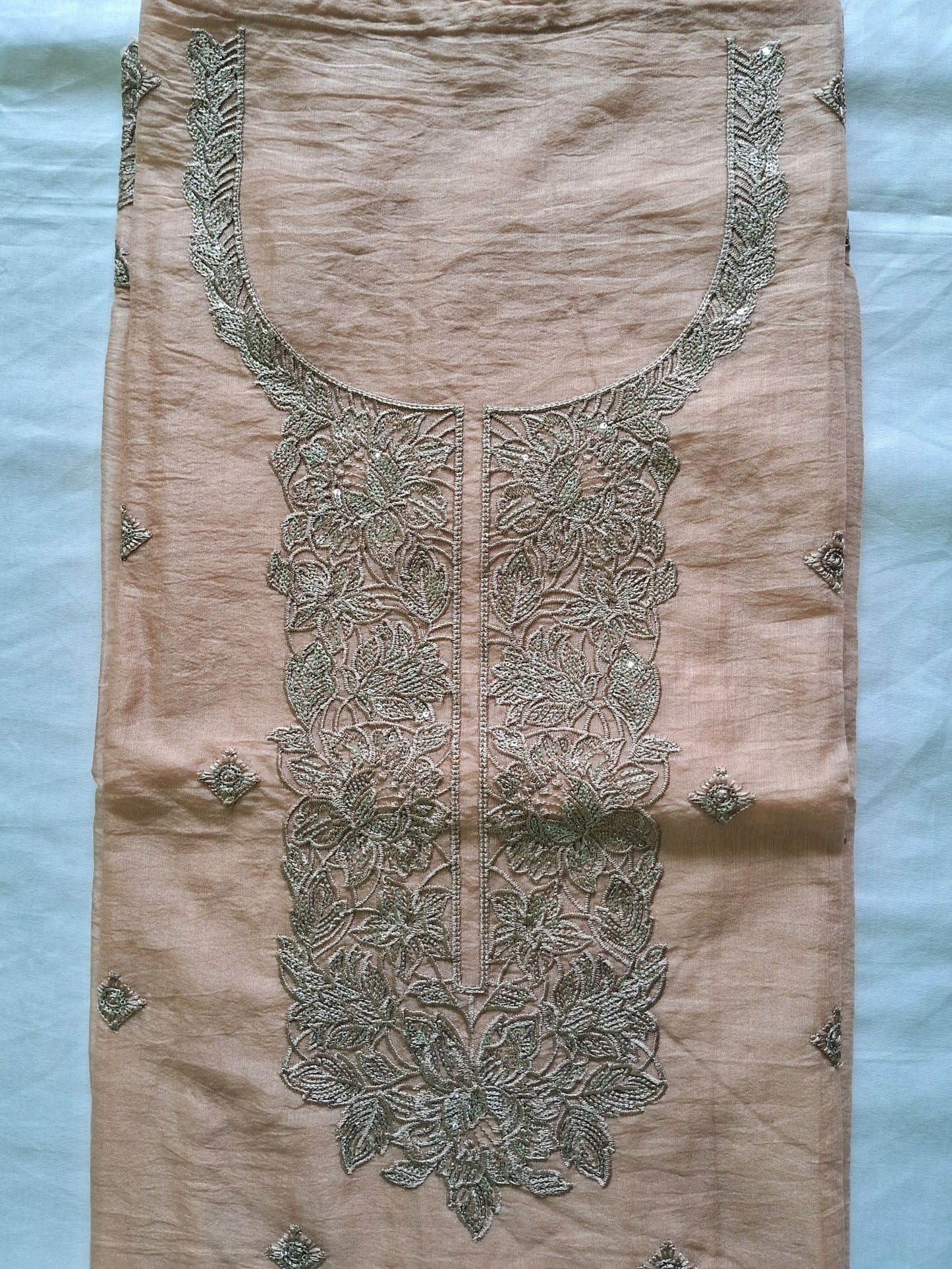 PEACH MUL CHANDERI SUIT