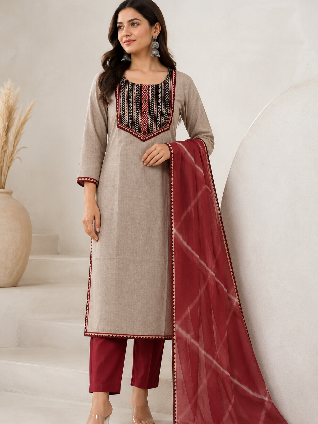 RUST ERODE SILK SUIT