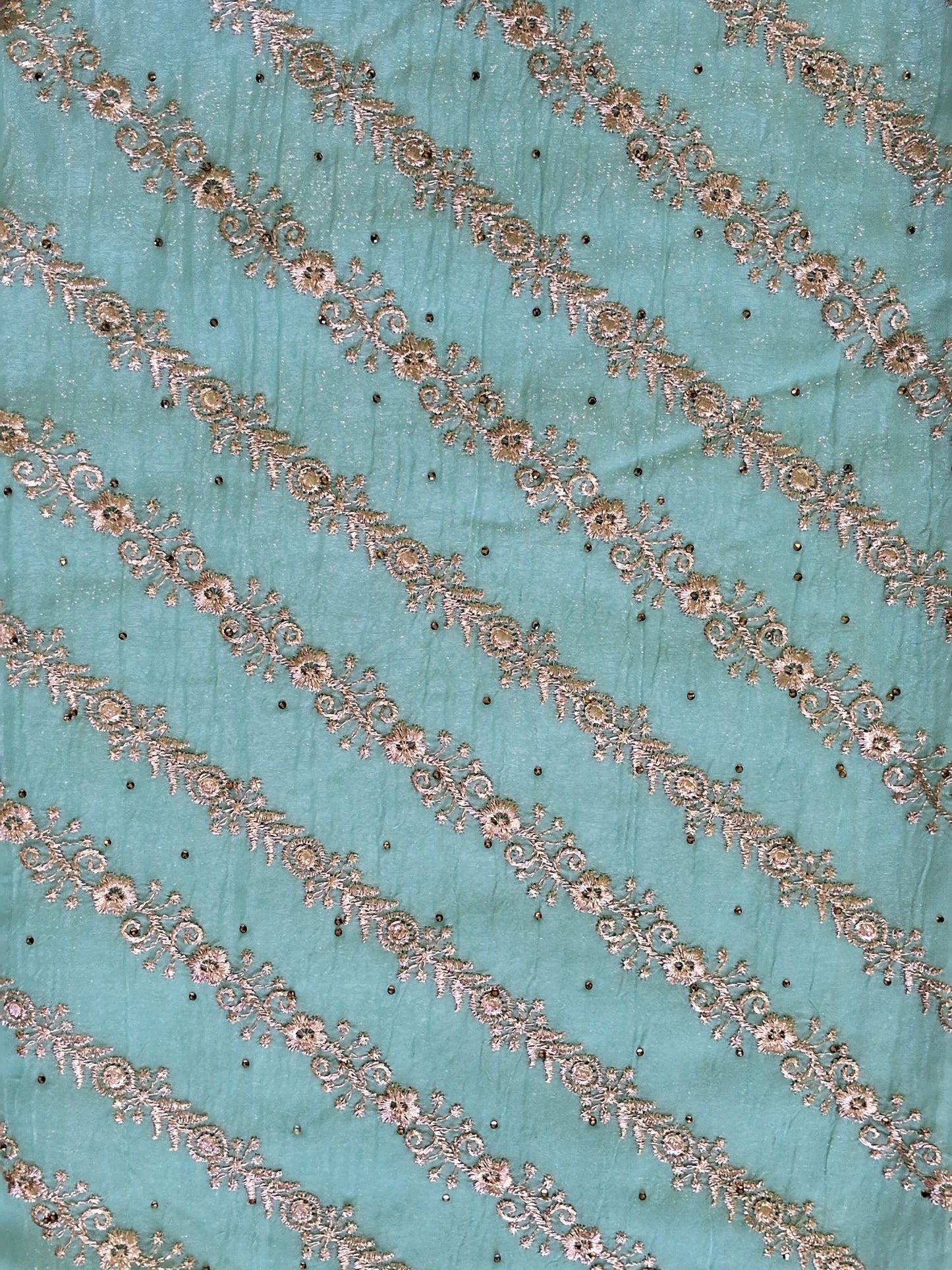 SEA GREEN GOLD EMBROIDERED SUIT