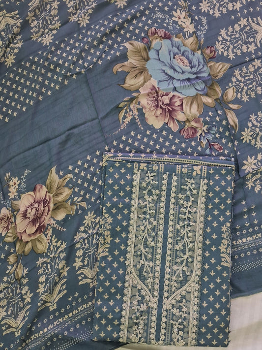 TEAL BLUE MUSLIN SUIT