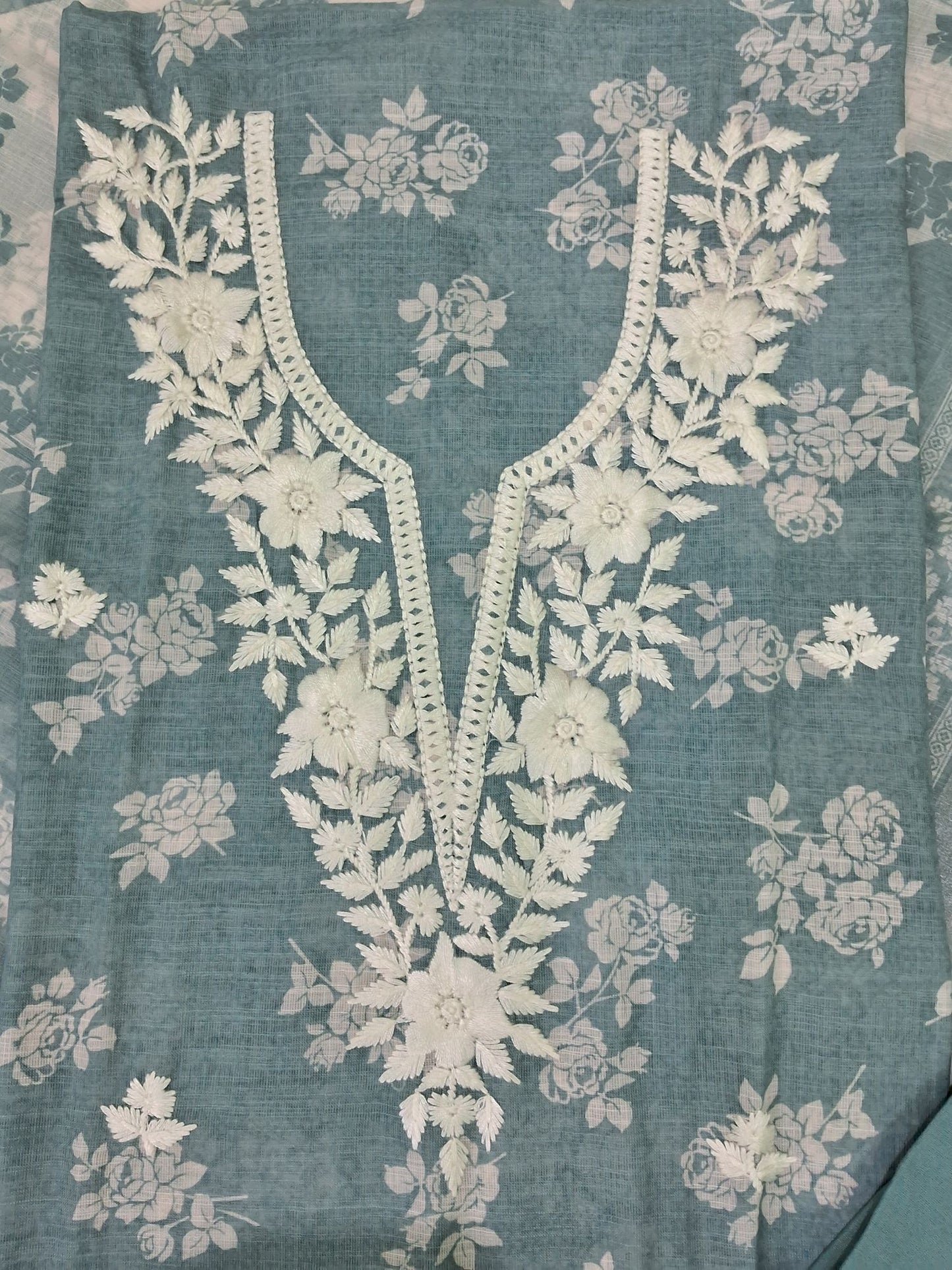 TEAL BLUE LINEN SUIT SET
