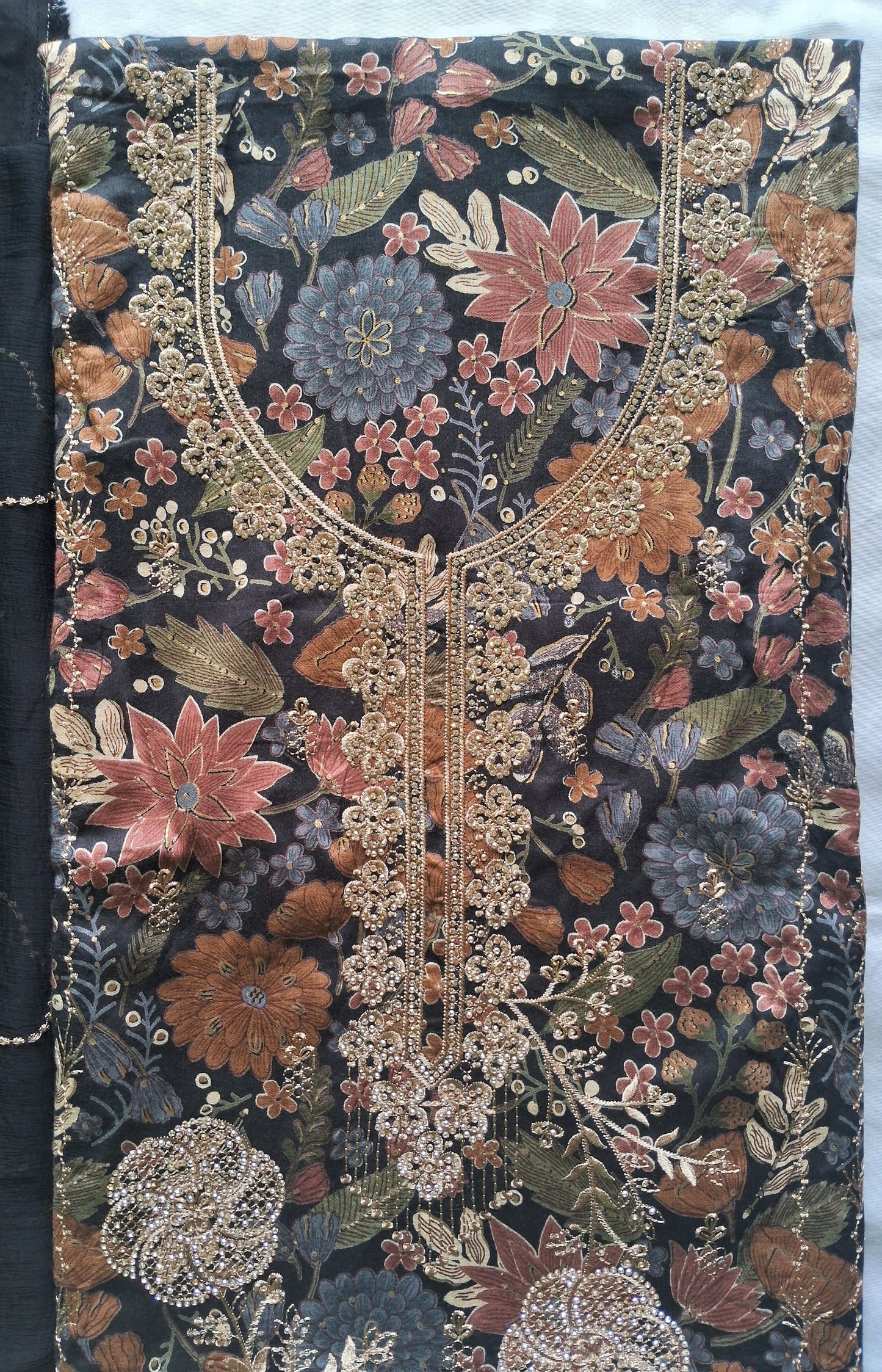 TURKISH BLACK MIDNIGHT BLOSSOM COTTON SUIT