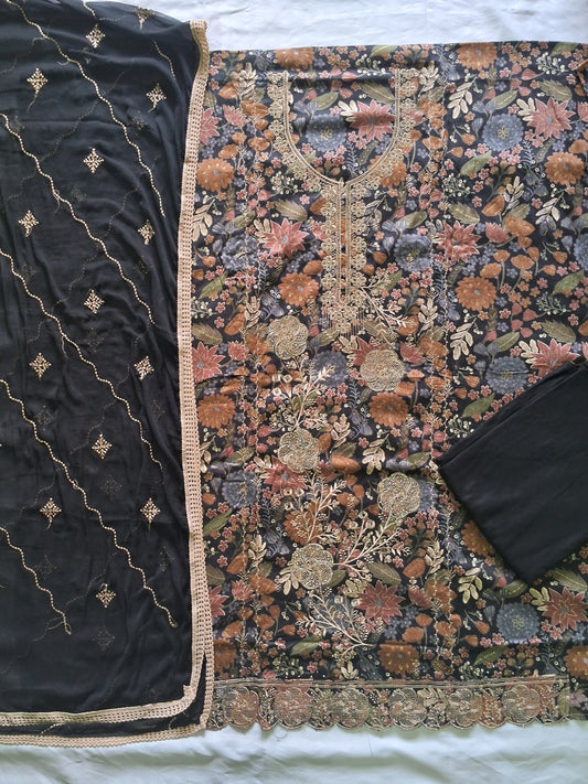 TURKISH BLACK MIDNIGHT BLOSSOM COTTON SUIT