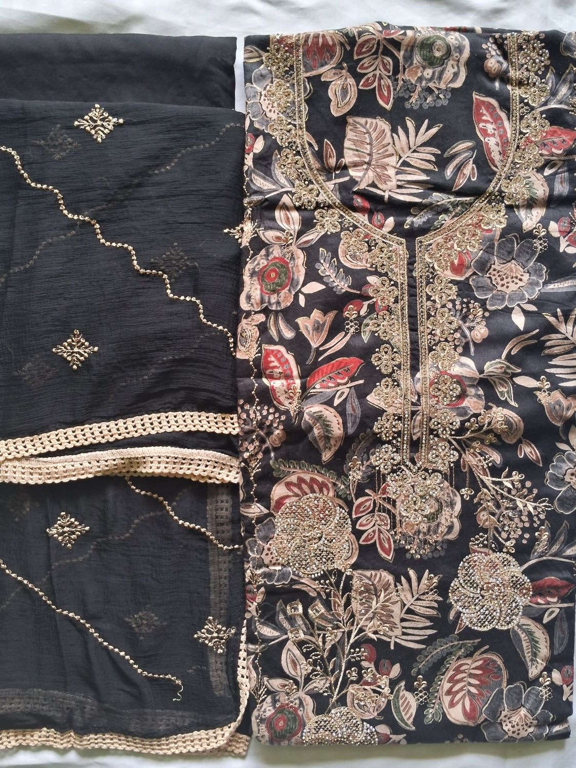 TURKISH BLACK NOIR BLOSSOM COTTON SUIT
