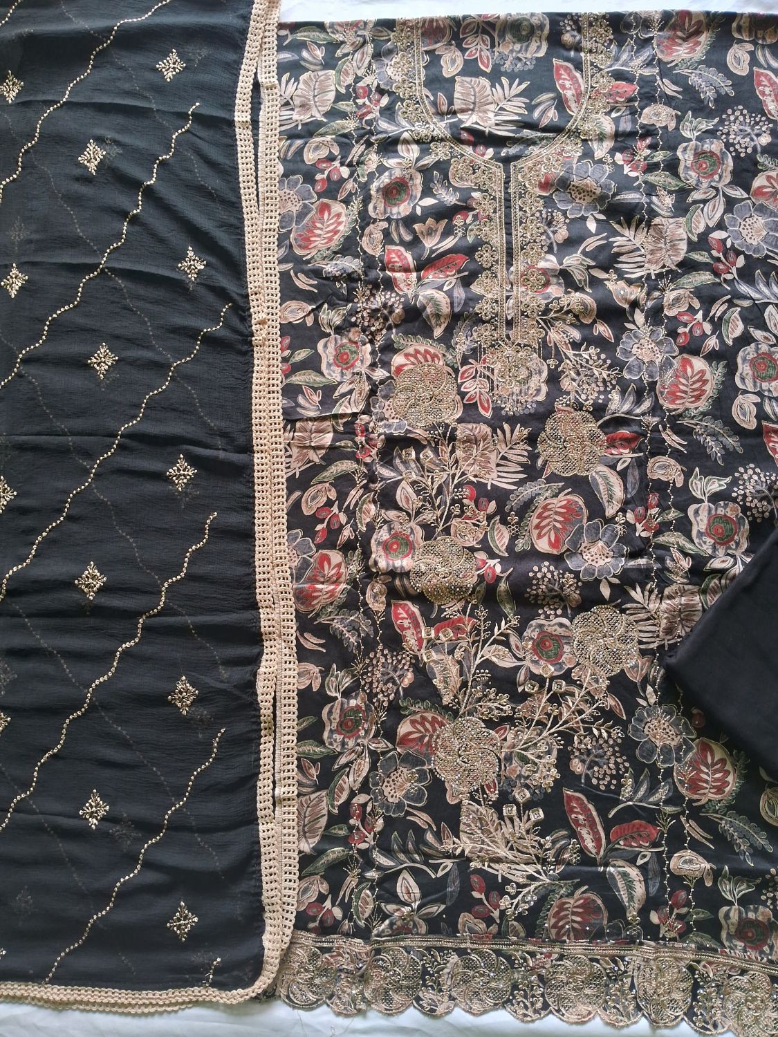 TURKISH BLACK NOIR BLOSSOM COTTON SUIT
