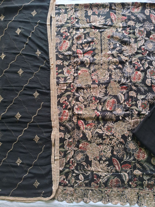 TURKISH BLACK NOIR BLOSSOM COTTON SUIT